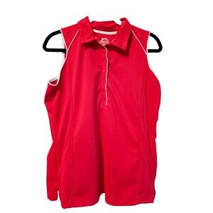 Slazenger Golf Sleeveless Polo Shirt Womens Large Pink activewear